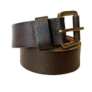 Men's TIMBERLAND Dark Brown Distressed Leather Belt 42"-44"